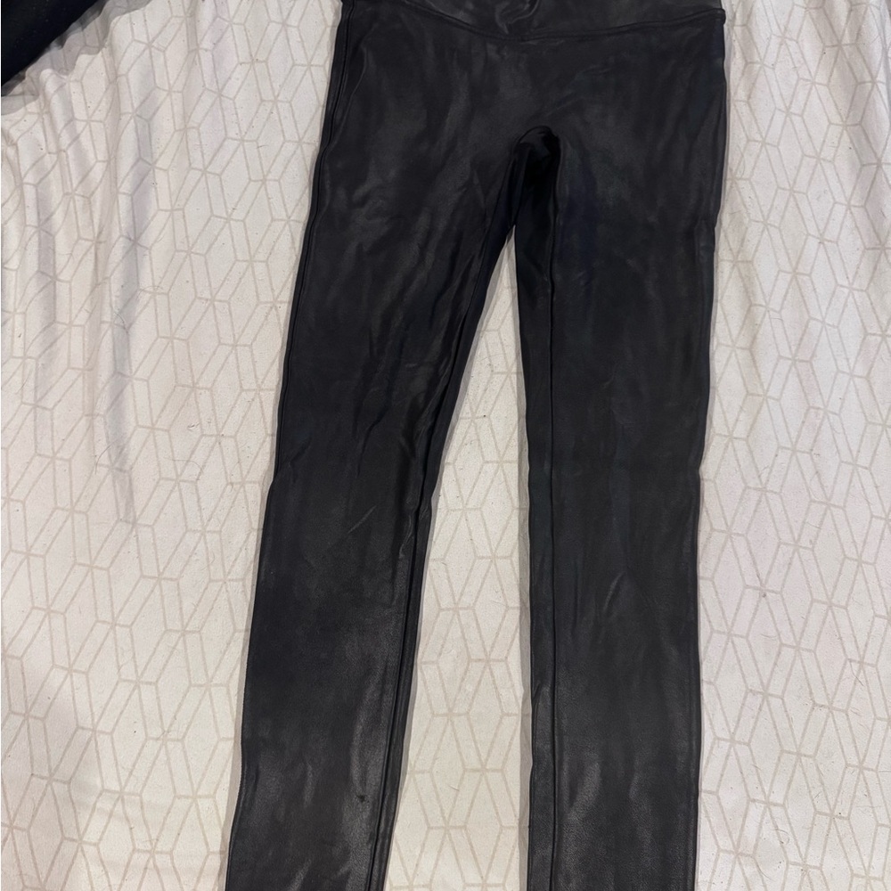 SPANX Black Faux Leather Leggings